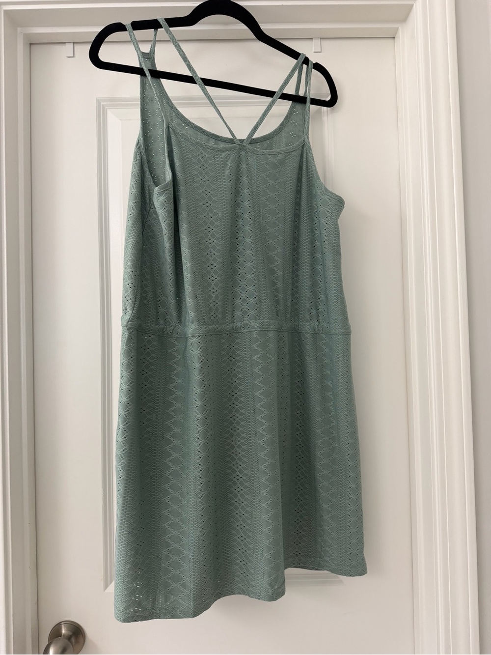 Sage Green Swim Cover-Up Dress with Drawstring Waist - Picture 4 of 5